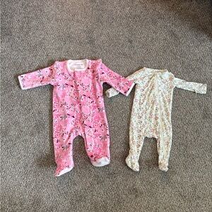 Magnetic Me Pink and Cream Floral Footies